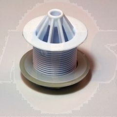 Wirquin 1½" plastic waste, unslotted, 60mm flange, 89mm tail, plastic backnut WUS54WH