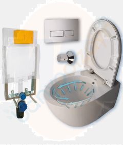 Ideal Standard StradaO Clearim Ductless Wall-hung WC + Grohe Concealed Cistern Set Z266101-SET