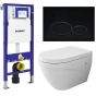 Geberit Toilet Set UP 320 Taormina Matt White Flatline Rimfree Softclose Quick Release Toilet Seat Alpha Matt Black 1012-A0300-002