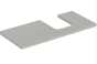 Geberit ONE washtop, right cut-out, for lay-on washbasin, bowl shape: B=105cm, H=3cm, T=47cm, greige / matt coated  505.314.00.7