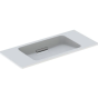 ONE washbasin, floating design: B=90cm, KeraTect / white , bright brushed  500.390.01.2