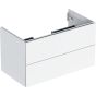 Geberit ONE cabinet for washbasin, with two drawers: Washbasin width=90cm, H=50.4cm, T=47cm, hickory / wood-textured melamine  505.263.00.6