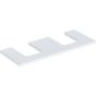 Geberit ONE washtop, double cut-out, for lay-on washbasin, bowl shape: B=120cm, H=3cm, T=47cm, white / matt coated  505.335.00.2