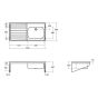 Armitage Shanks S1273MY Doon New Sink 120 x 60 Stainless Steel Left Hand