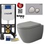 Hanging Toilet Set Complete Wall Closet Bocchi Jet-Flush Mat Gray Rimless incl Toilet seat  bbd02d08-d4d2-f8eb-d44e-4ee27aa70ca0
