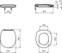 Contour 21 standard toilet seat and cover - bottom fixing hinges - Grey S4058LJ