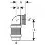 Geberit 241.521.00.1 PE connecting bend, extendable 1