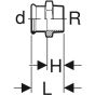 Geberit Mapress Copper adapter with male thread