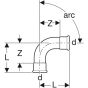 Geberit Mapress CSt. Bend FKM 45 d22mm Stock No. 51224
