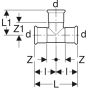 GEBERIT Mapress CSt. Tee, Equal FKM d54mm 51338  GEBERIT