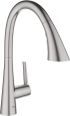 GROHE 32298DC3 Zedra Pull-Down Kitchen Faucet with sprayer Supersteel (Stainless Steel)
32298DC3

