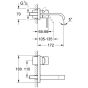 Grohe Allure 2 hole basin mixer 19309000 2 hole wall mixer, projection 170mm