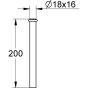 Grohe urinal Grohe pipe 37035000 Ø 2000 , 8 cm, 20 cm, chrome-plated brass, straight