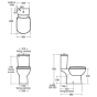 Ideal Standard  Tempo close coupled WC bowl, horizontal outlet  T327601