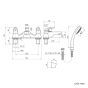 Nabis Alia deck mounted 3/4-turn bath filler mixer tap with ceramic disc/shower hose/handset and bracket A05403 MTSa175
