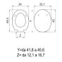 Saniplast Tango with stainless steel, adjustable and bottom fixing hinges 2FSE172102