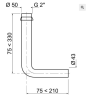 Wirquin Flushpipe 2 Inch to 43 mm 90 Degree Including conical washer 89998095