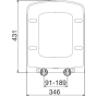 Smiley 340mm Square Quick Release Soft Close Toilet Seat MEASURE