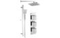 Square Shower Pack 10 - Rhomba Slim Plate Two Outler & Riser Overhead Kit