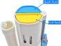 yellow  and blue flush valve