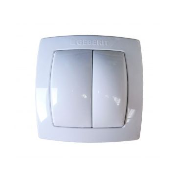 Dual Flush Pneumatic Hand Push Button A range of pneumatic flush buttons are available for use with Geberits range of Duofix WC frames and concealed cisterns. These stylish buttons, available in chrome and stainless steel, provide a minimalist alternative