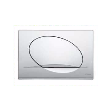 257419 Schwab complete operating plate ovate satin chrome finish, start-stop
