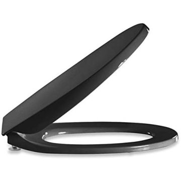 Pressalit Calmo Toilet Seat - with slow-close mechanism with universal hinge and lift-off black 5708590301655