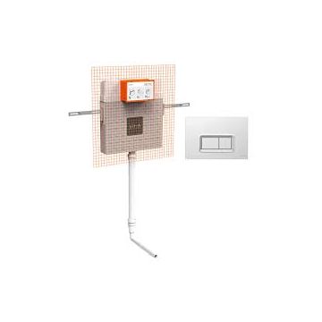 Vitra Concealed Cistern  Thin Double Stage  Set for Toilet Stones  3/6 Liter (Including Glossy Chrome Control Panel) 800-1918