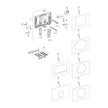 Spare Parts 817.758.00.0 for Geberit Flush plates Sigma, Rumba, Mambo,Tango, for stop-and-go flush  2000