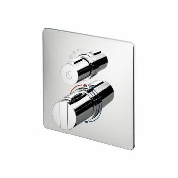 Ideal Standard  Easybox Slim BI thermostatic shower mixer with on/off and square faceplate  A5878AA