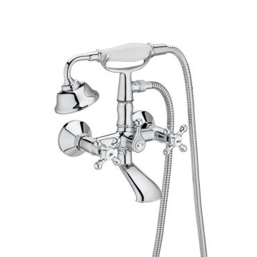 Roca  Carmen twin lever wall-mounted bath-shower mixer with kit A5A014BC00