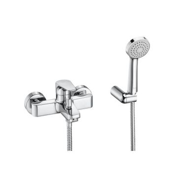 Roca  Atlas wall-mounted bath-shower mixer with handset, hose and bracket Wall mounted bath-shower mixer  A5A0190C00