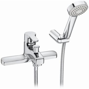 Roca  L20 deck-mounted bath-shower mixer with handset, hose and bracket A5A1809C00