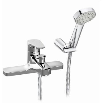 Roca  Atlas deck-mounted bath-shower mixer with handset, hose and bracket A5A1890C00