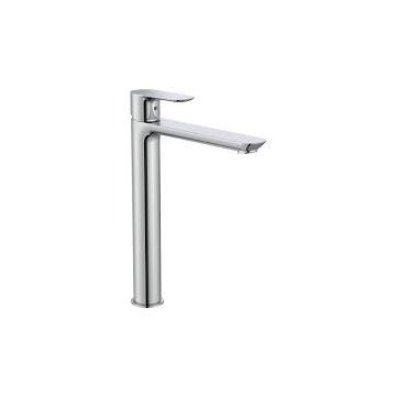 Roca Cala extended height smooth body basin mixer 3/8" flexible tails, Cold Start A5A346EC00
