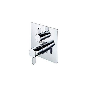 Ideal Standard  Freedom Built In thermostatic shower mixer with diverter, square faceplate and metal lever handles   A6378AA