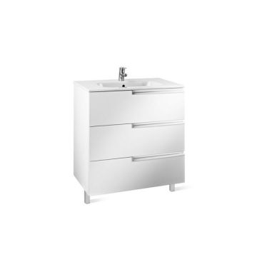 Roca  Victoria-N basin and base unit 600 x 460mm - 3 soft-close drawers - gloss white A855839806