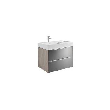 Roca  Inspira base unit 800 x 498mm with 2 soft-close drawers - city oak with dark mirror glass A857001403