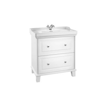 Roca  Carmen Vanity 800mm base unit with 2 soft-close drawers - white satin  A857135415