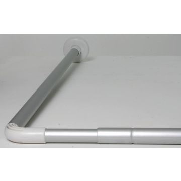 Croydex AD103000 L-Shape Telescopic Rod Silver