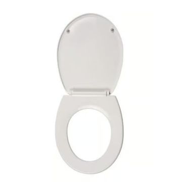 Nabis toilet seat and cover White with fittings B08702 Seat dimensions: 430-450 x 375mm - Hinge Adjustment: 115-175mm