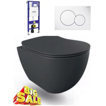 Wall-hung toilet Complete Geberit UP320 Creavit Matt Anthracite 51x35.5x29cm b728c3e6-45fc-ec76-e892-3cdd835b806f