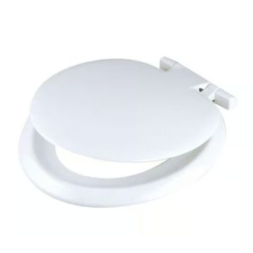 Celmac Sonata toilet seat with cover and hinges White/Brushed Chrome Plated