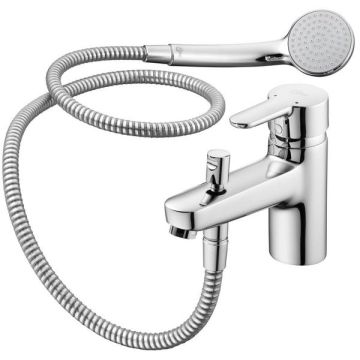 Upgrade your bathroom with the genuine Ideal Standard Concept Blue Single Lever Bath Shower Mixer Tap and Shower Set (B9990AA). Expertly engineered from premium solid brass and coated in a brilliant, mirror-like chrome finish, this luxury, 1-tap-hole, dec