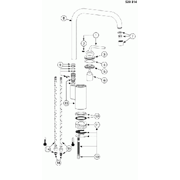 BLANCO AJARIS Lever Chrome 121792 Post 01/2015	 Models Diagram Item No 1