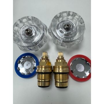 Bristan Basin R 1/​2 AC Tap Reviver caps ONLY NO Acrylic Handles (Hot & Cold Side) 1/2 Sold as pair A05108AAA