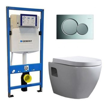 Geberit UP 320 Toilet set -Daley Sigma-01 Gloss Chrome - Built-in WC Wall-mounted toilet DC2456