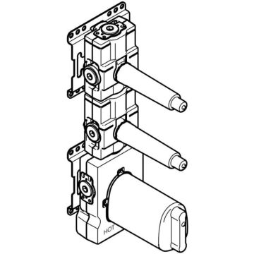 Dornbracht Concealed Part for xTOOL Thermostat Module with Two valves 3/4 Inch 3552197090