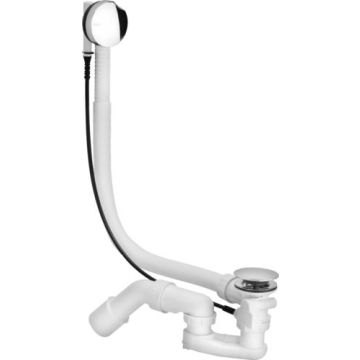 Viega Drain-Outlet-Simplex,Overflow,Sz:40/50x725mm,Plastic/Chromium,Viega,616846,