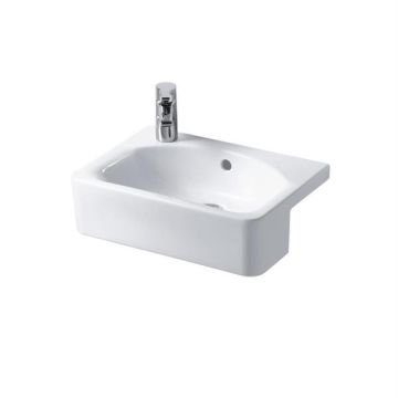 Ideal Standard  Concept Space Cube 50cm short projection semi countertop basin - glazed back edge - one left hand taphole  E779801